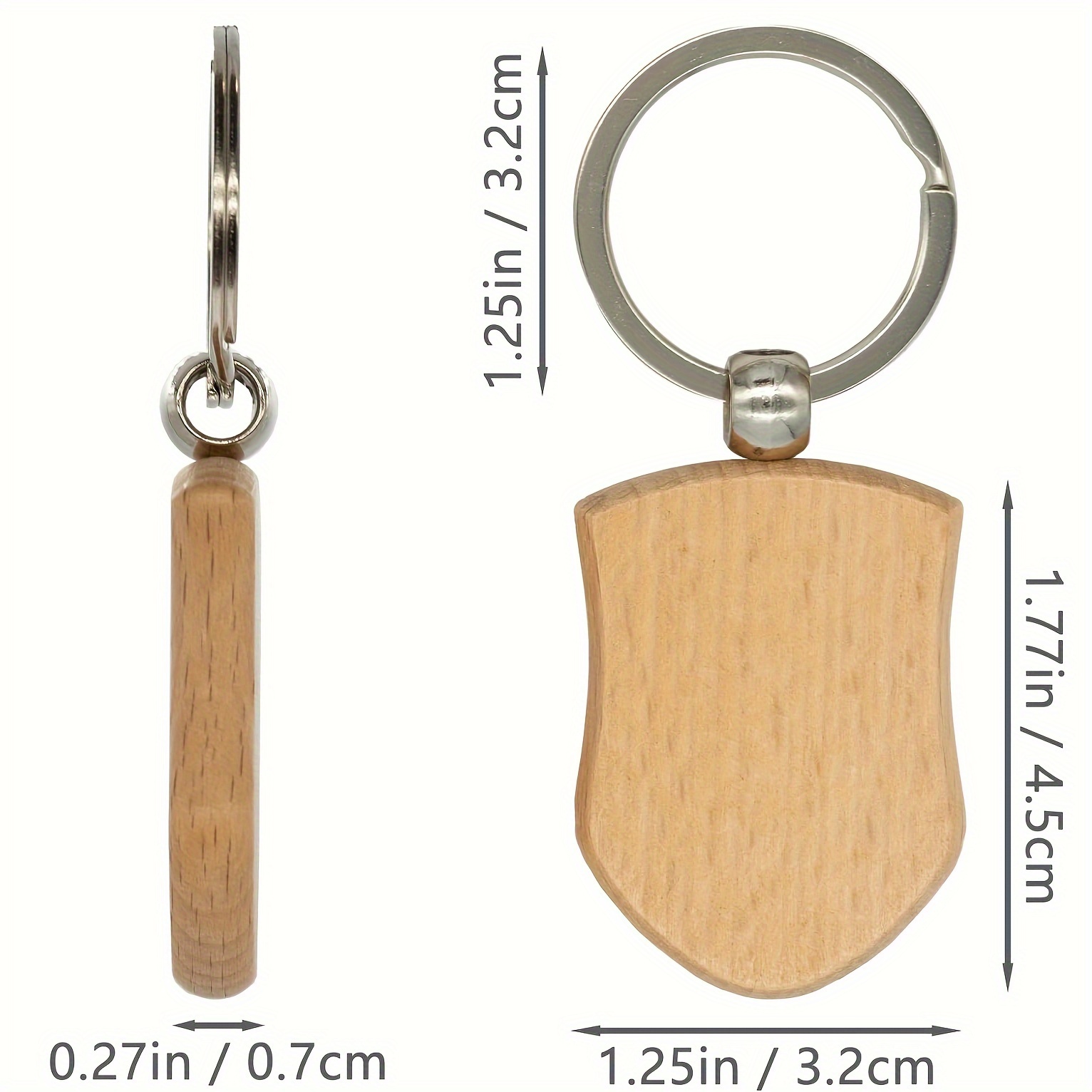 Wood Keychain Blanks 3 Shapes Laser Engraving Blanks Key - Temu