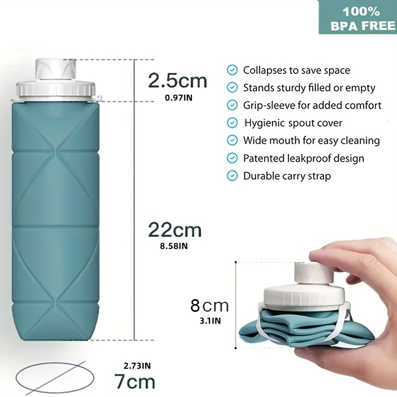 Durable Collapsible Silicone Water Bottles Foldable Silicone Travel Water  Bottle With Box For Gym Camping Hiking Travel - Temu
