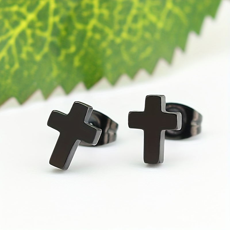 Cross Stud Earrings Titanium Steel Delicate Earrings