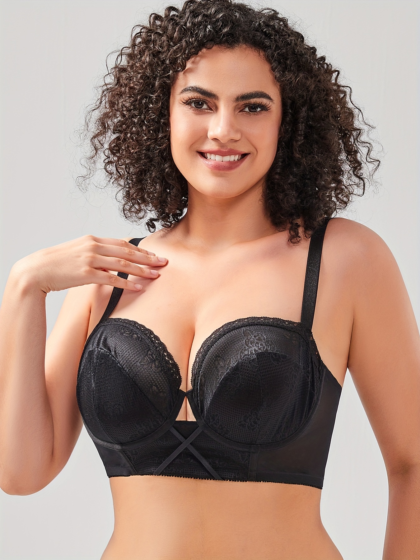 Plus Size Women's Sexy Lace Bra Plus Size Embroidered Sheer - Temu Canada
