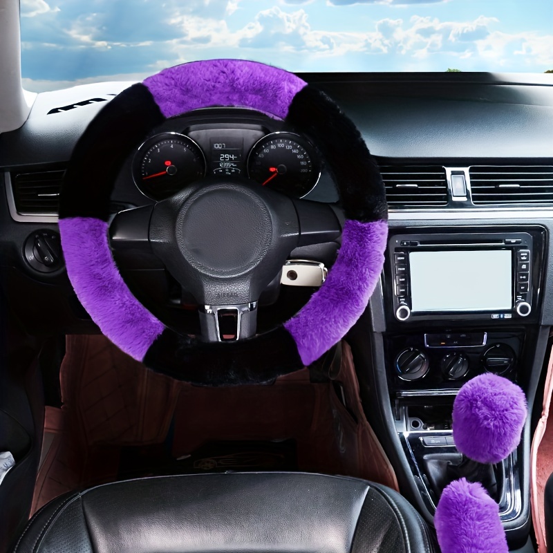 Fluffy Steering Wheel + Gearshift + Handbrake Cover – luxuryturbocar