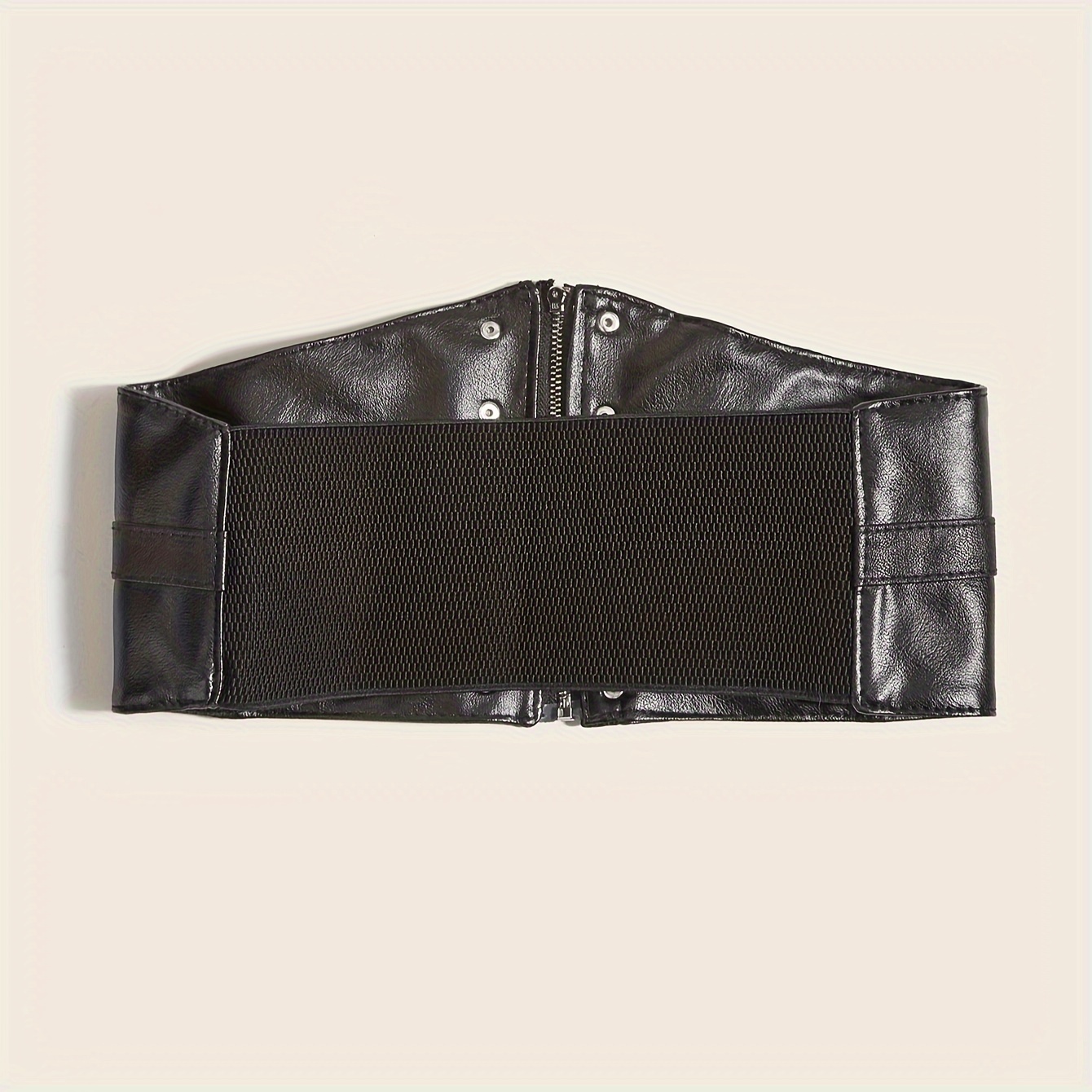 Gothic Black Elastic Wide Belts Vintage Pu Corset Waspie - Temu