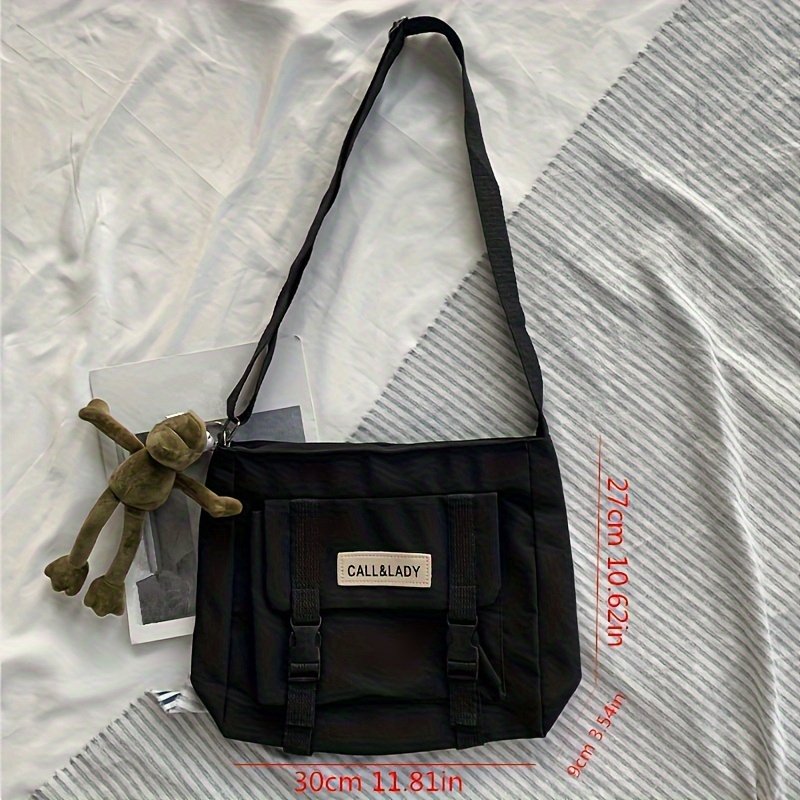 Borsa A Tracolla Moda Preppy Borsa Cerniera Fibbia In - Temu Italy