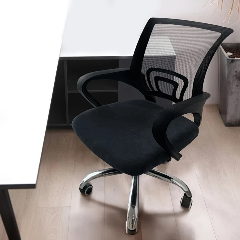 1pc Stretch Velvet Office Chair Swivel Seat Cover Elastic Spandex Home Universal Seat Cover For Office Kitchen Party--only Cover