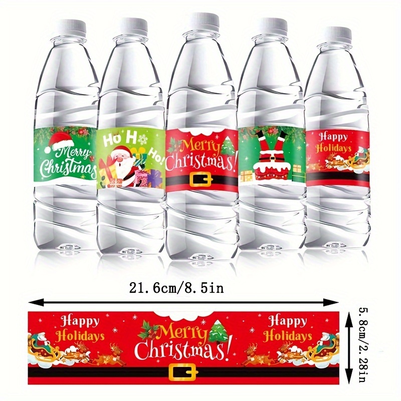 Ho, Ho, Ho, Ho, Santa Claus on Red Christmas Water Bottle