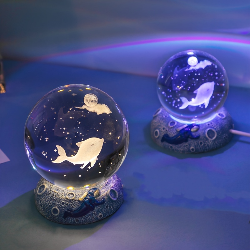 Lampara de noche decorativa mesa proyector de luces motivos estrellas o  animales marinos
