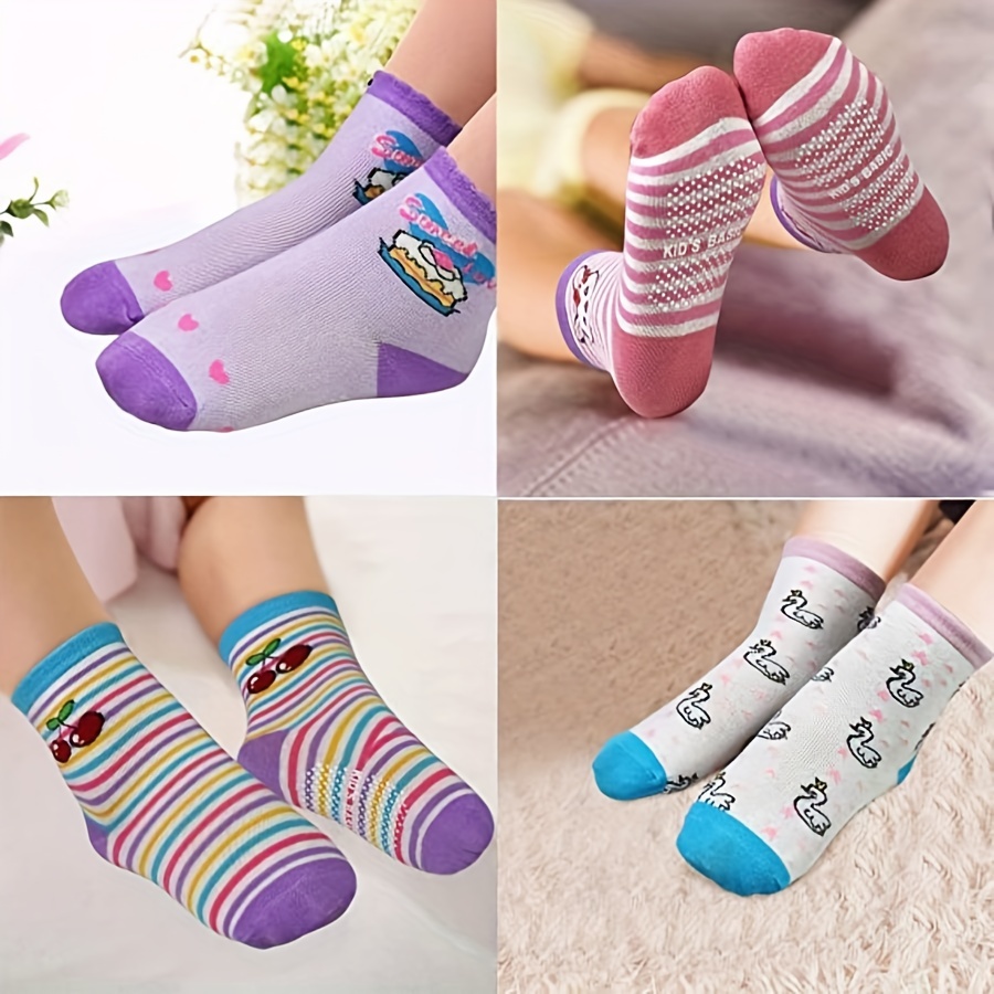 Girls Kids Anti skid Socks Slippery Crew Socks Breathable - Temu