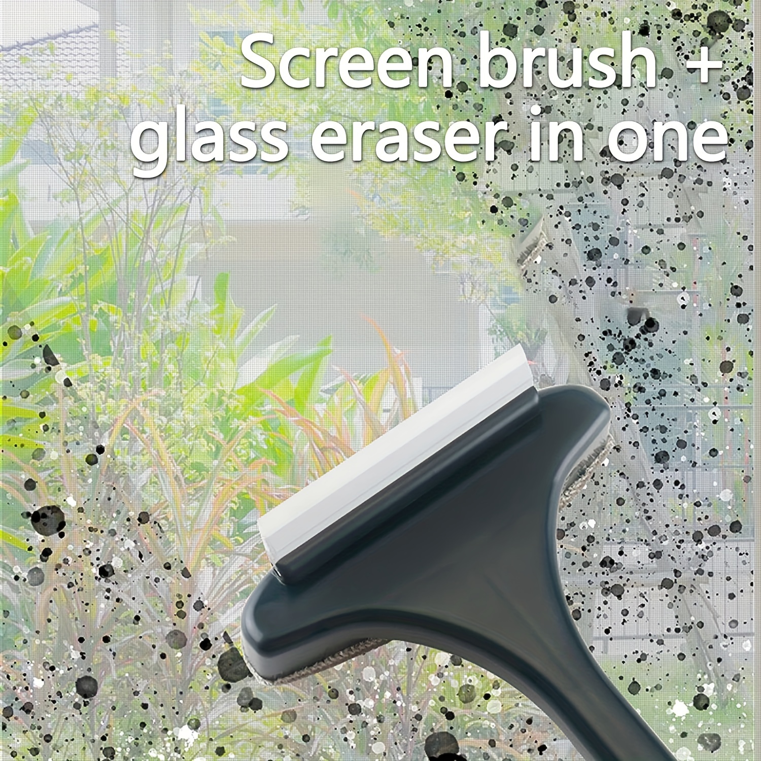 3 in 1 Window Screen Cleaner Brush with Handle, Magic Window Cleaning  Brush, Also Suitable for Window Washer Squeegee Kit, Window Cleaner  Squeegee
