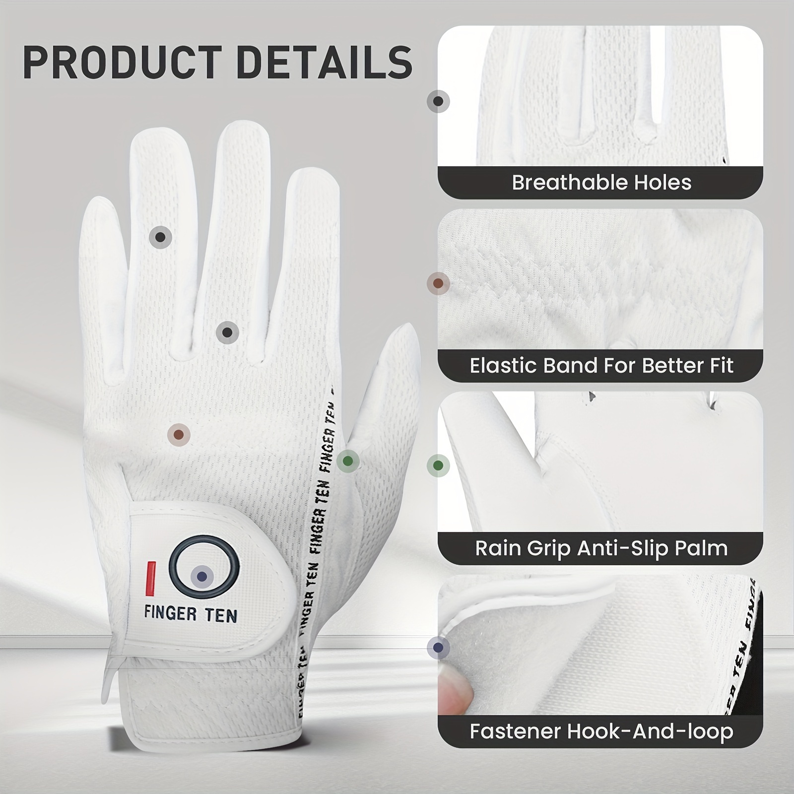 Golf Gloves Men Left Handed Golfer Single Synthetic PU Non-Slip