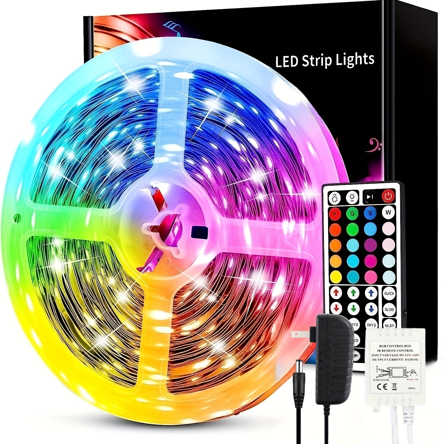 2835 Rgb Led Light Strips, Bedroom Background Decoration Lighting Infrared Remote  Control For Christmas Ribbon Lamp - Temu Belgium