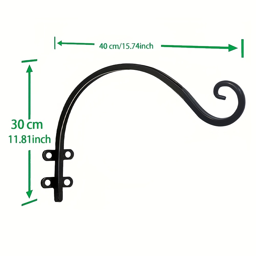 AJART Hanging Plant Bracket for Plant Hangers Outdoor (2 Pieces-12 inches) More Stable and Sturdy Black Plant Hooks