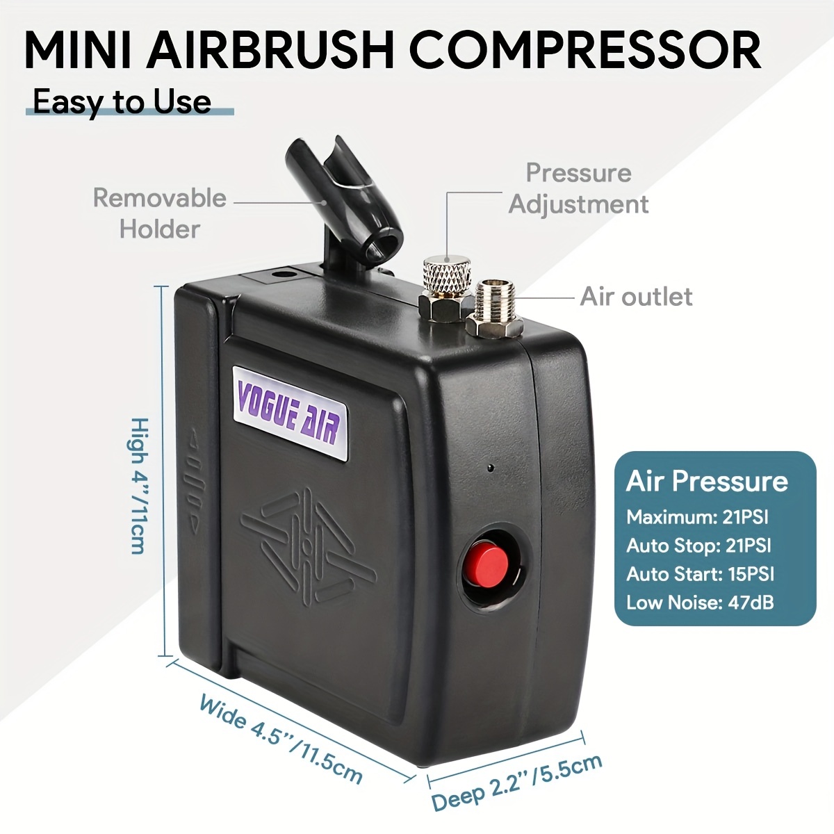 Airbrush Kit for Beginner  Auto Start & Stop Air Compressor