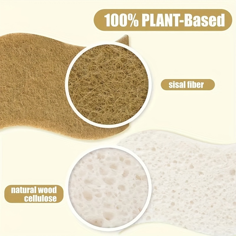 Natural Kitchen Sponge - Biodegradable Compostable Cellulose and