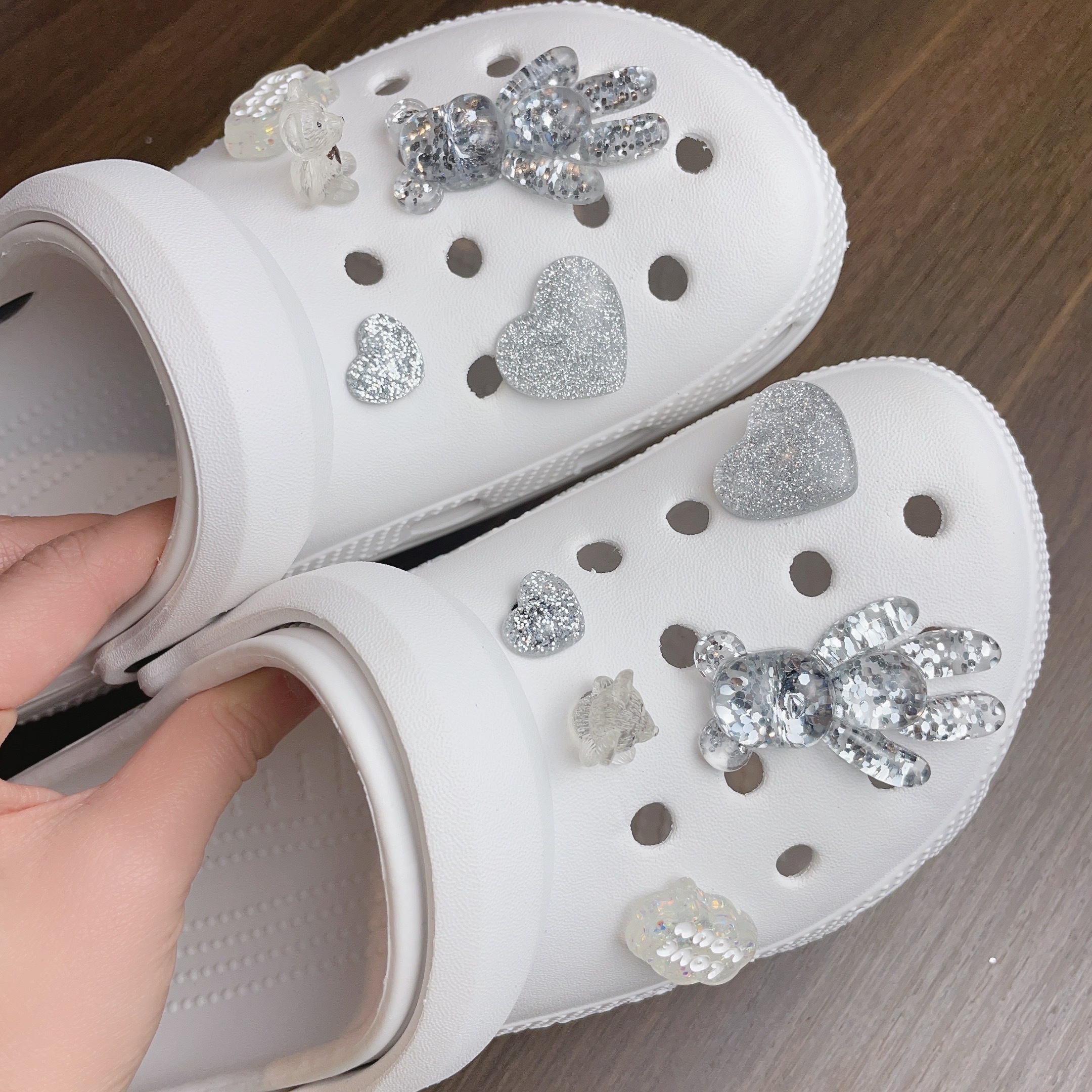 Silver Grey Series Shoes Charms For Clogs Sandals Decoration, Shoes Diy  Accessories - Temu United Arab Emirates