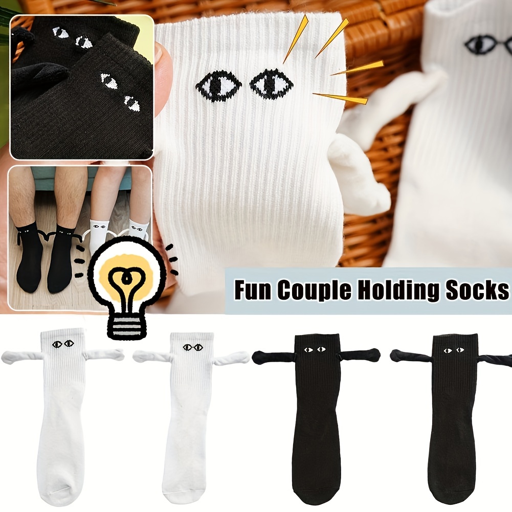 Hand In Hand Socks Cute Funny Christmas Mid Tube - Temu