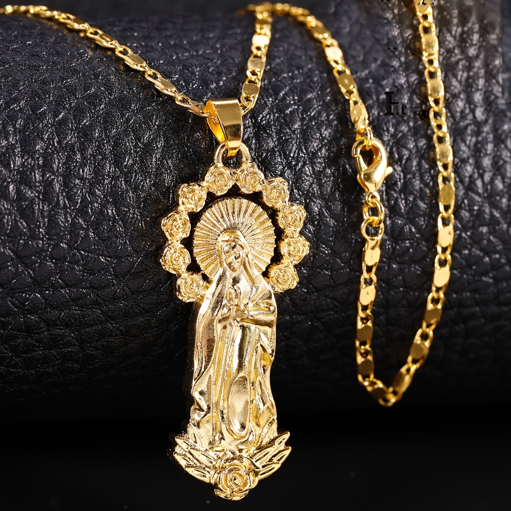 Small Virgin Mary Necklace, Mary Pendant Necklace – Local Leaf Gallery