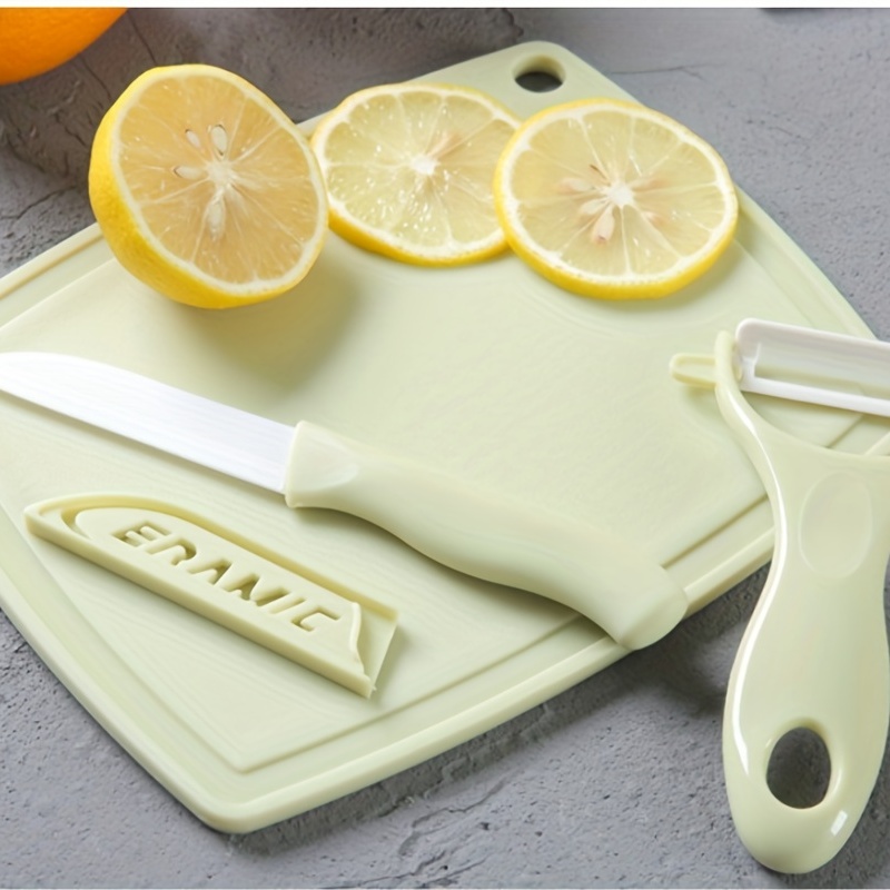 3pcs Pink Ceramic Fruit Knife, Candy Color Cutting Board, Peeler, Fruit  Knife Set, Ceramic Knife Kit, Kitchen Gift Set