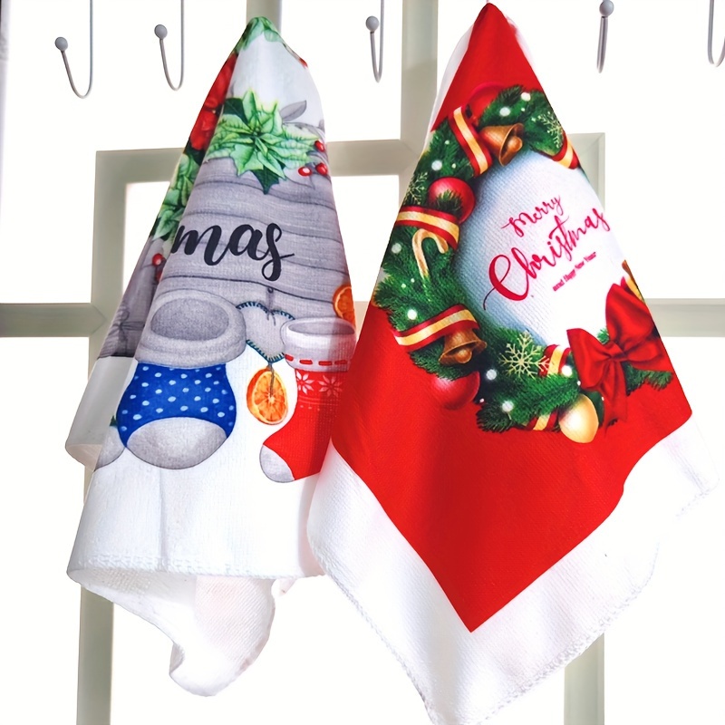 Christmas Hand Towels, Cute Christmas Socks Pattern Scouring Pad