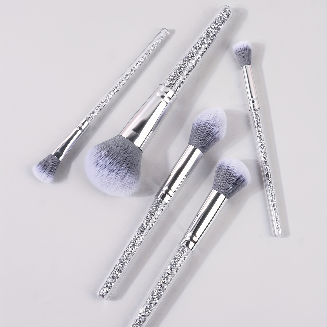 Makeup Brush Set Stylish Glitter Handle Makeup Brushes - Temu