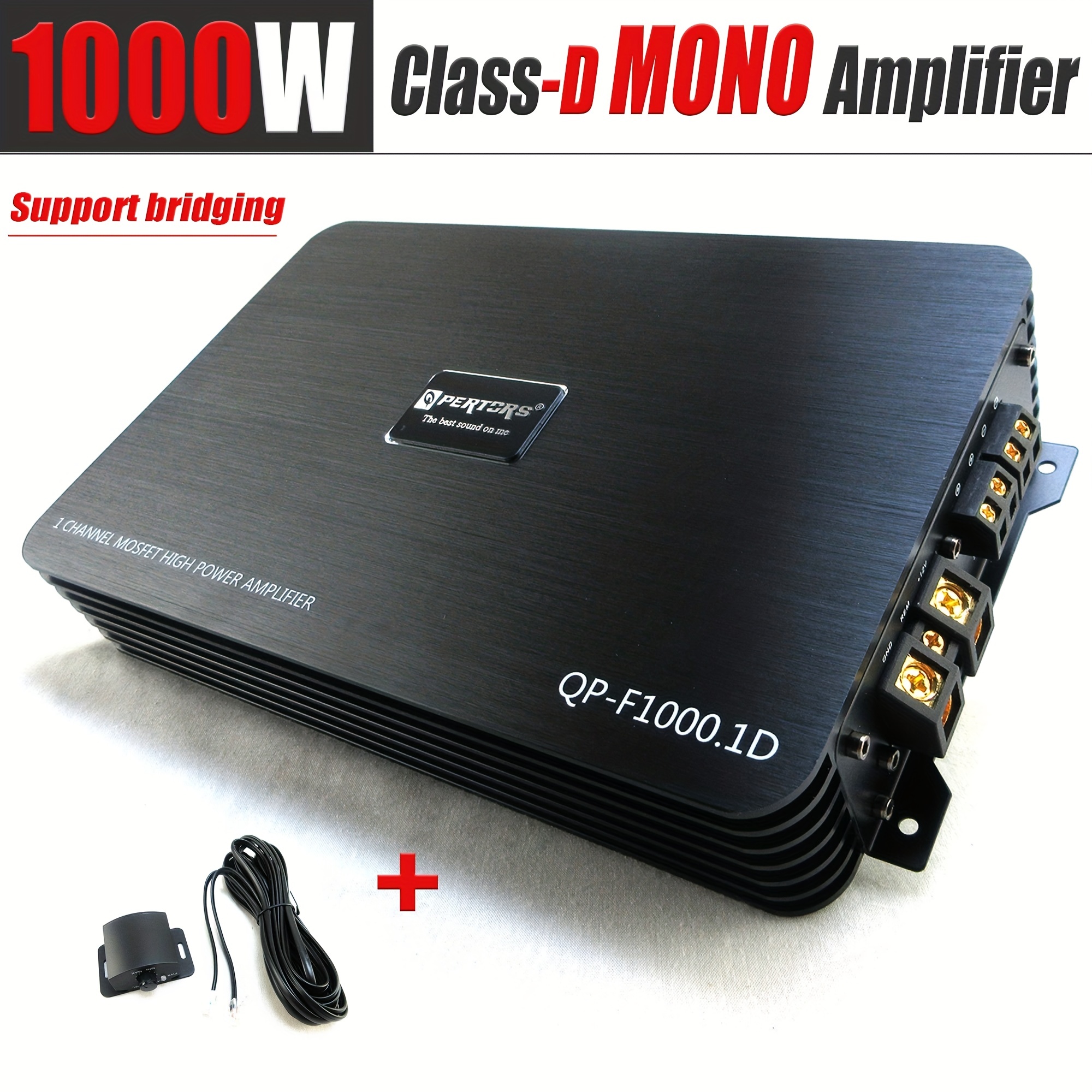 Amplificador de audio para coche Monoblock Clase D compacto subwoofer  amplificador, 2/4 ohmios estable, entradas de nivel bajo/alto, cruce de  paso