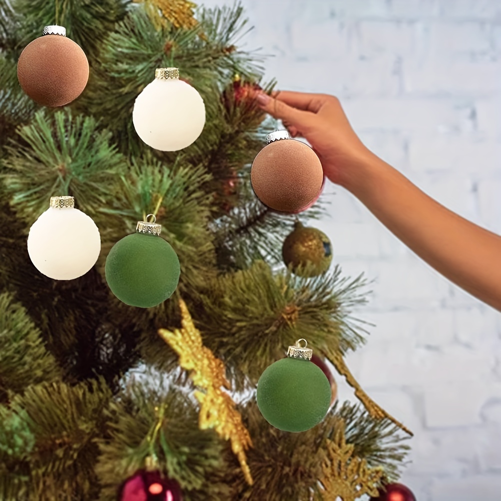 12 Pcs Velvet Ornaments Balls, 2.36 Inch, 4 Color Shatterproof Christmas  Tree Ornaments Velvet Balls, for Xmas Wedding Party Holiday Decorations