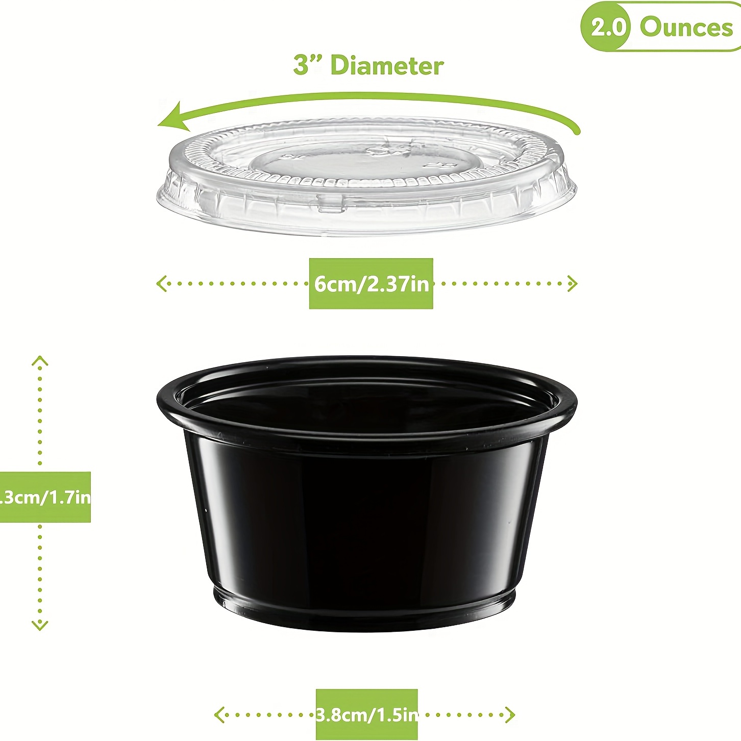 Solo SCCLDSS23 Wide Sauce / Portion Cup Snaptight Lid for 2.5 oz. and 3.5  oz. Cups - 100/