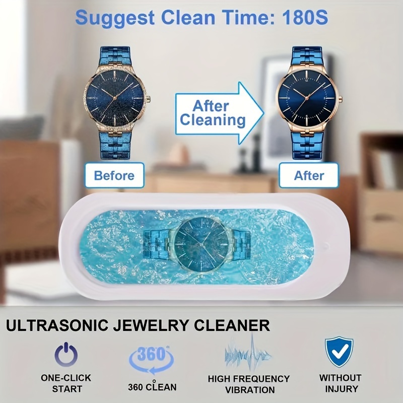 Jewelry Cleaner With Razors - Portable Cleaning Solution For Watches,  Glasses - Temu