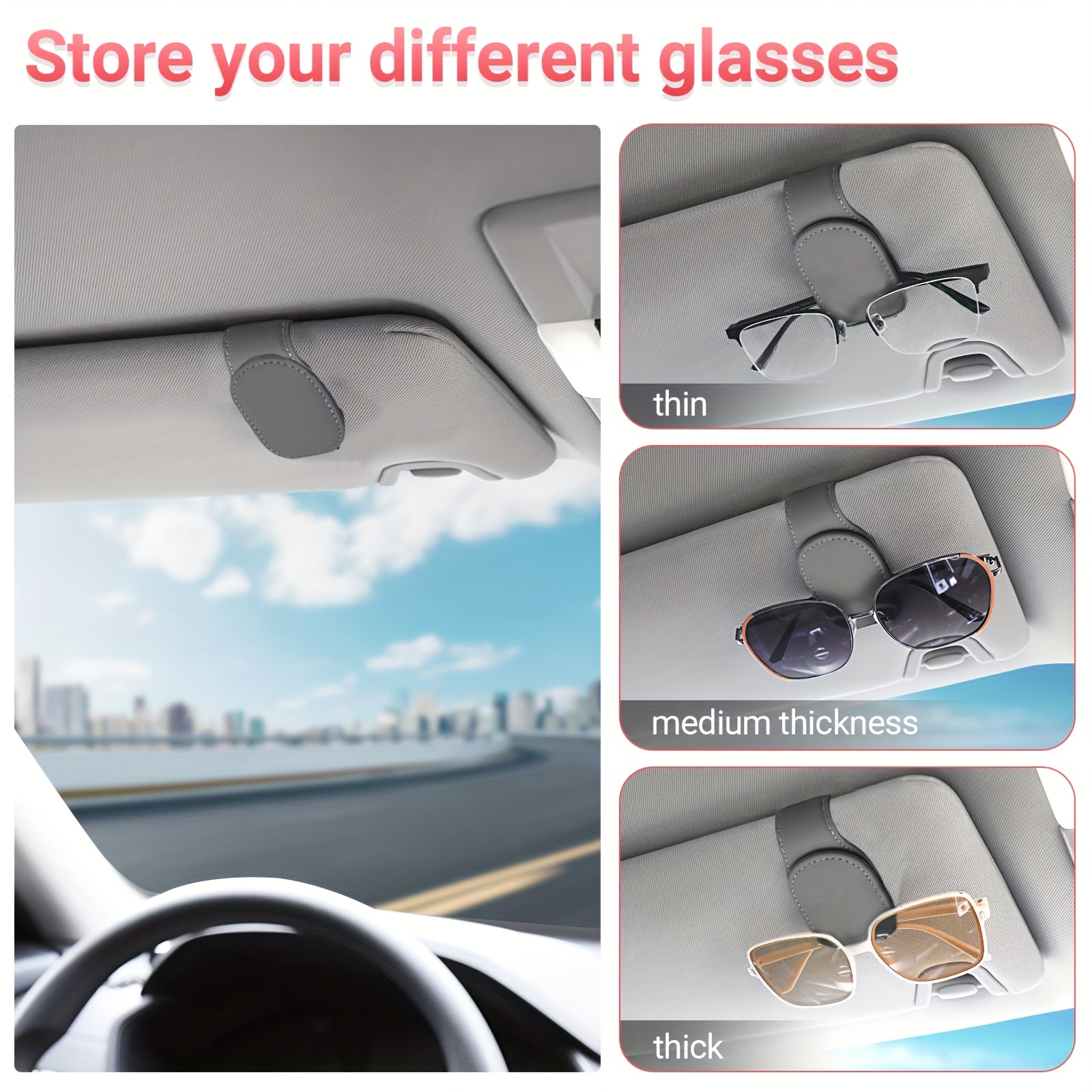 Porte-lunettes pour pare-soleil automobile, visière de voiture