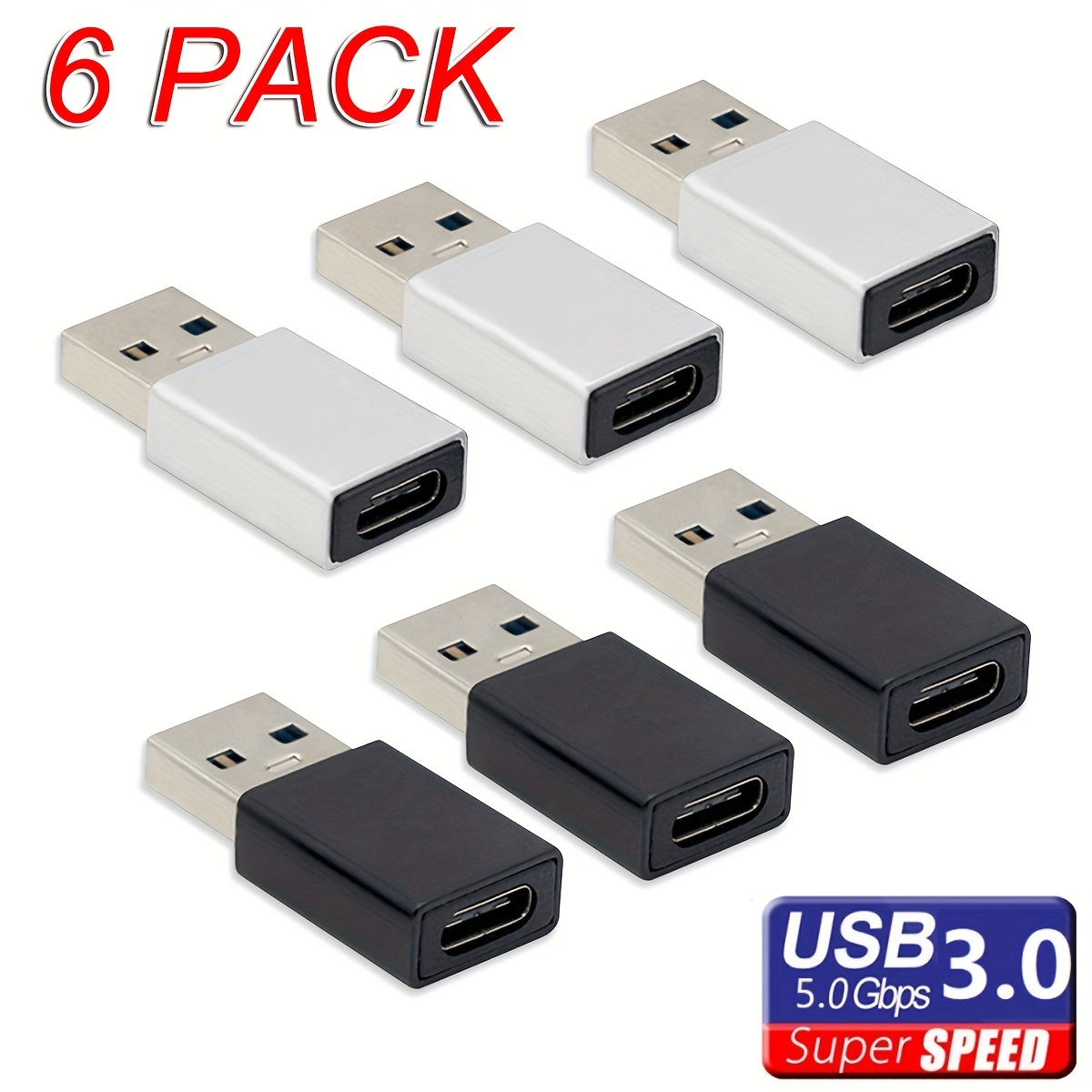Adaptateur USB C vers USB Pack de 2 USB C mâle vers USB3 Femelle, Adaptateur  Compatible