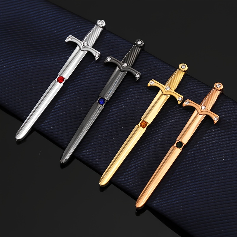 

A Stylish Tie Clip For Men, Featuring A Unique Golden Sword Design, Perfect For Formal And Fashionable Occasions.