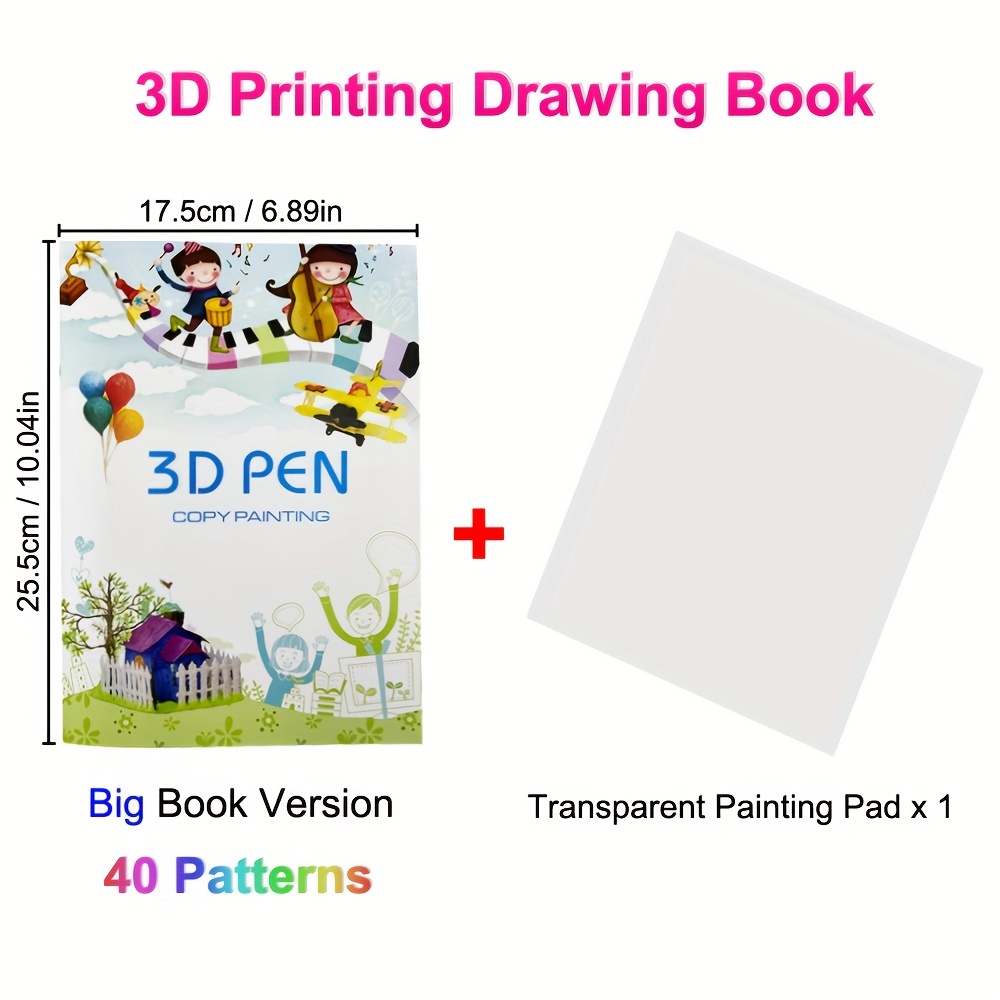 3D Printing Pen Drawing Book Réutilisable Coloré 22/40 Motifs