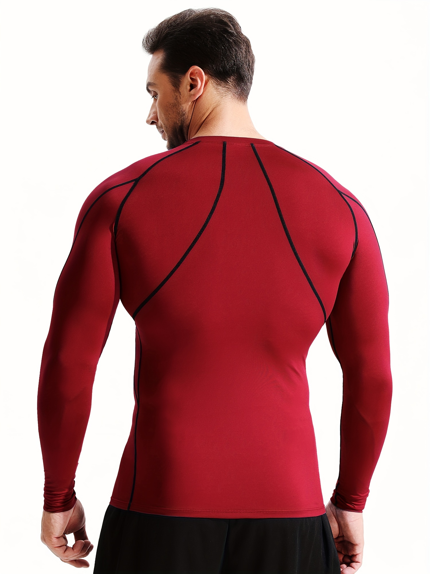 Men's Long Sleeve Compression Shirt  red compression shirt – BFIT Fashion