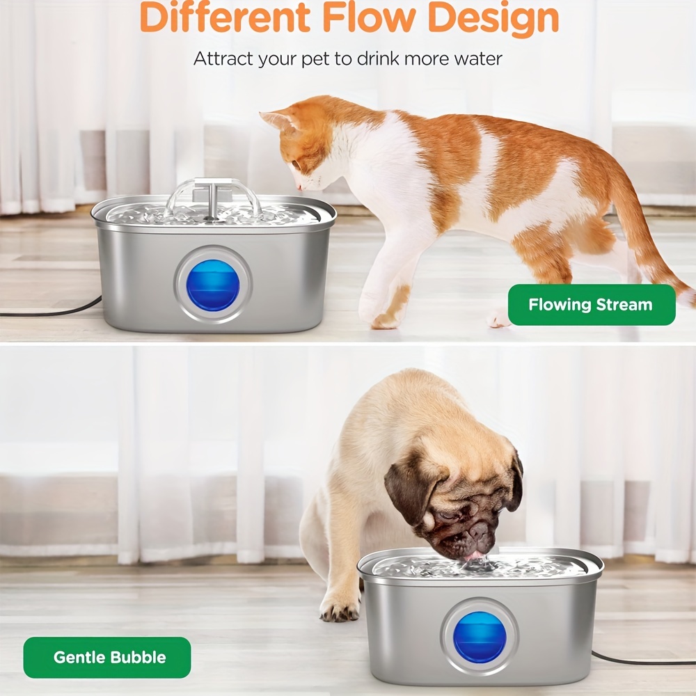 

3.2l Automatic Stainless Steel Cat Water Fountain With Water Level Window And Faucet Design, Smart Pet Water Dispenser For Indoor Dogs, Usb Recharging