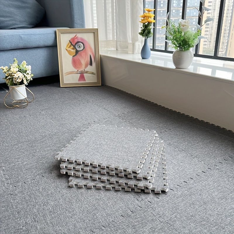 Creamy Style Carpet plush Puzzle Foam Floor Mat Thick - Temu
