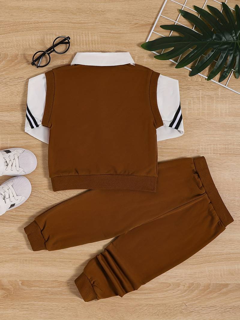 baby boys gentleman outfit long sleeve shirt with vest suspender pants details 6