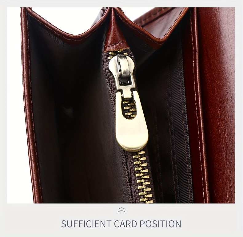 Vintage Luxury Women Wallets Genuine Leather Long Zipper Clutch