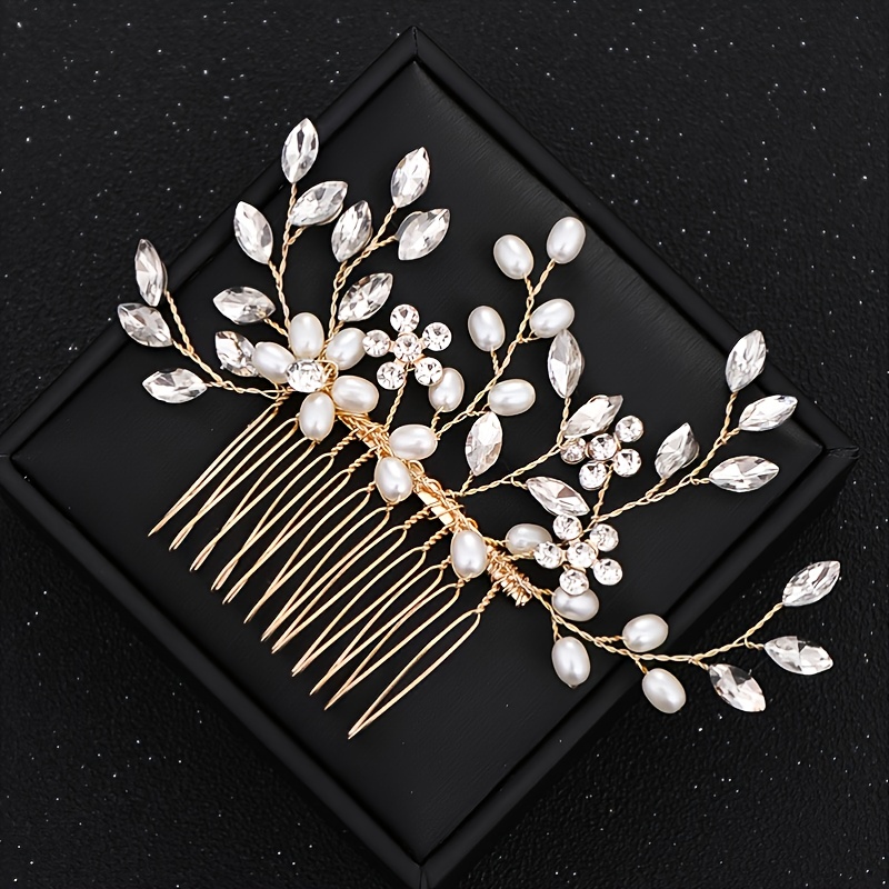 Crystal Flower Bridal Hair Comb with Silver Accents