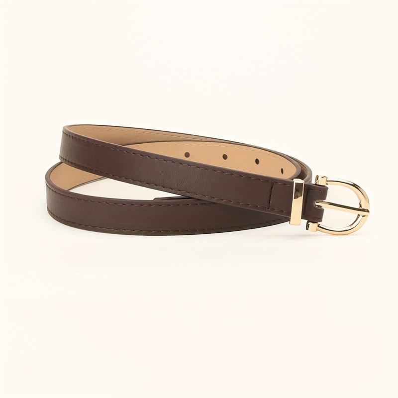 Fashion Pu Leather Belt Women Metal Pin Buckle Belts High - Temu Canada