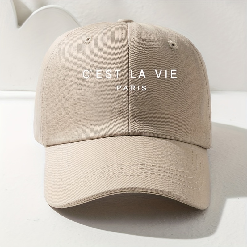 C'est La Vie Paris Baseball Slogan Printed Solid Color - Temu Canada