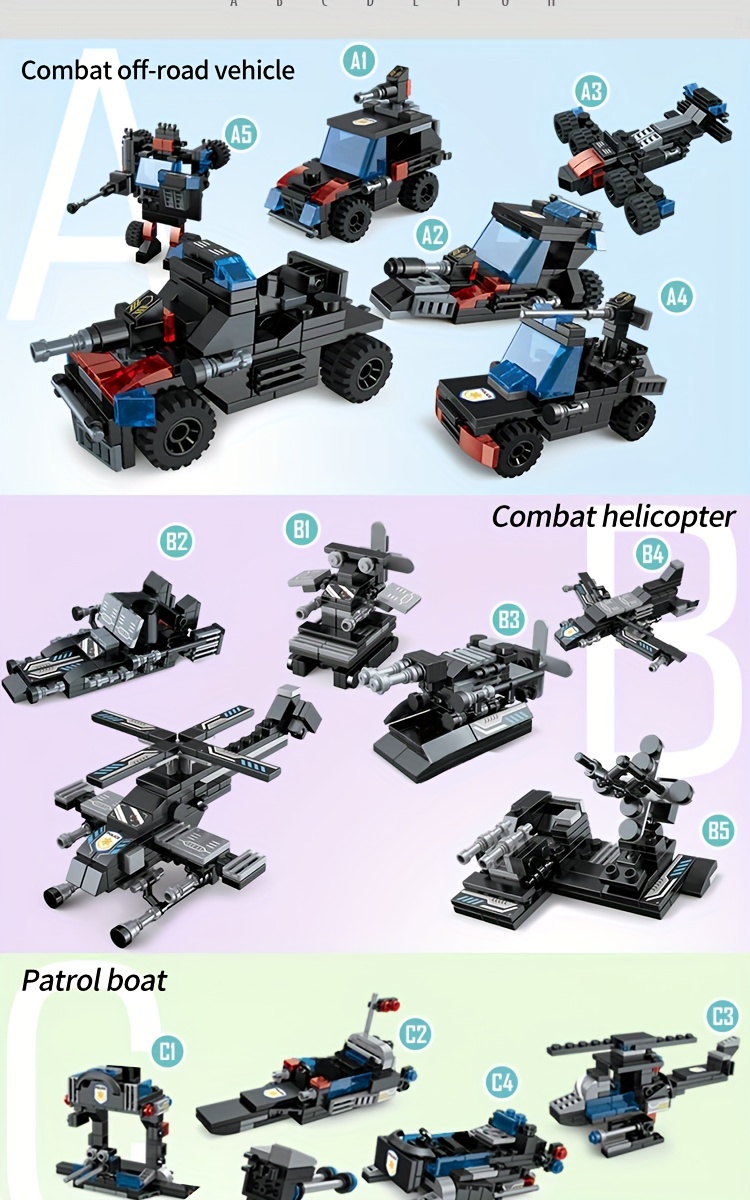 City Police Department Building Blocks Kit Toy, Police Car, Role-playing Toys for Boys And Girls, Halloween/Thanksgiving Day/Christmas Gift