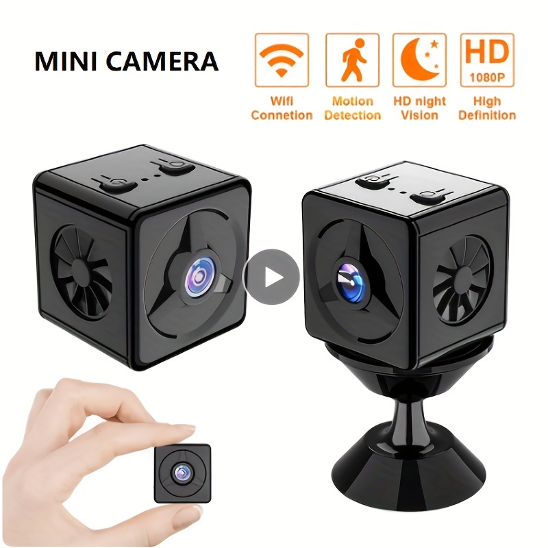 Mini cámara oculta 1080p HD con video Live Feed WiFi, cámara portátil de  visión nocturna para niñera, vigilancia de seguridad para el hogar, monitor