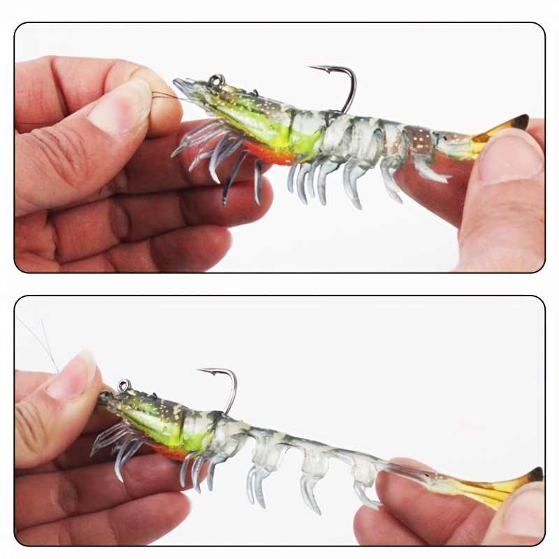 1Pcs 12g/9cm Catch More Fish with Luminous Bionic Soft Bait Prawn Fishing  Lure Glow-in