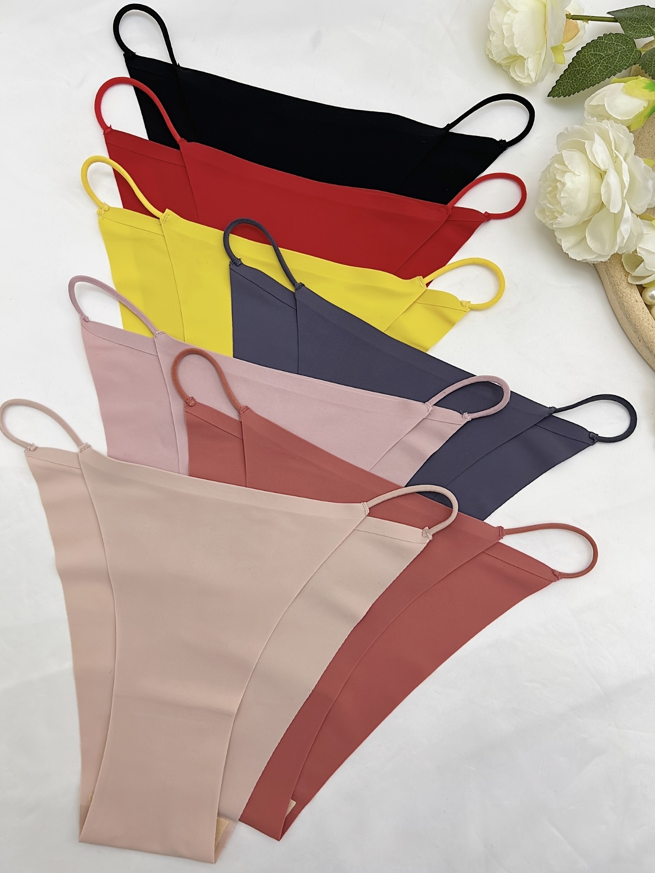 Seamless Solid Bikini Panties Comfy Skin friendly Intimates - Temu