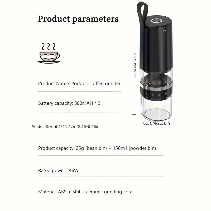 Portable Coffee Grinder With Ceramic Grinding Core Type c - Temu