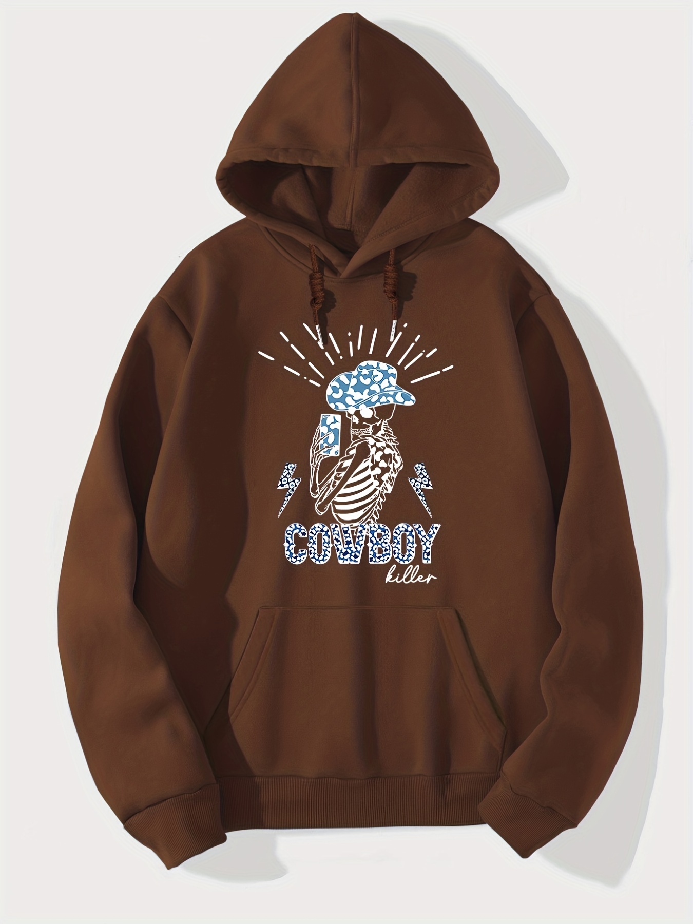 West Cowboy Pattern Print Hoodie, Cool Hoodies For Men, Men's Casual  Graphic Design Pullover Hooded Sweatshirt With Kangaroo Pocket Streetwear  For