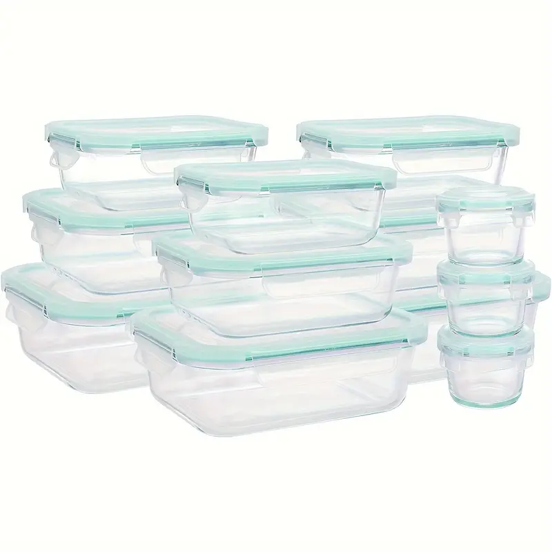 12pcs Refrigerator Storage Bins, Food Storage Containers, Meal Prep  Container, Microwave Safe, Glass Storage Containers With Lids, Glass Food  Storage Containers With Lids, For Freezer, Ovens And Dishwasher, Kitchen  Supplies
