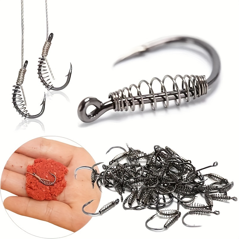 Stainless Steel Barbed Fishing Hook Swivel Spring Circle - Temu