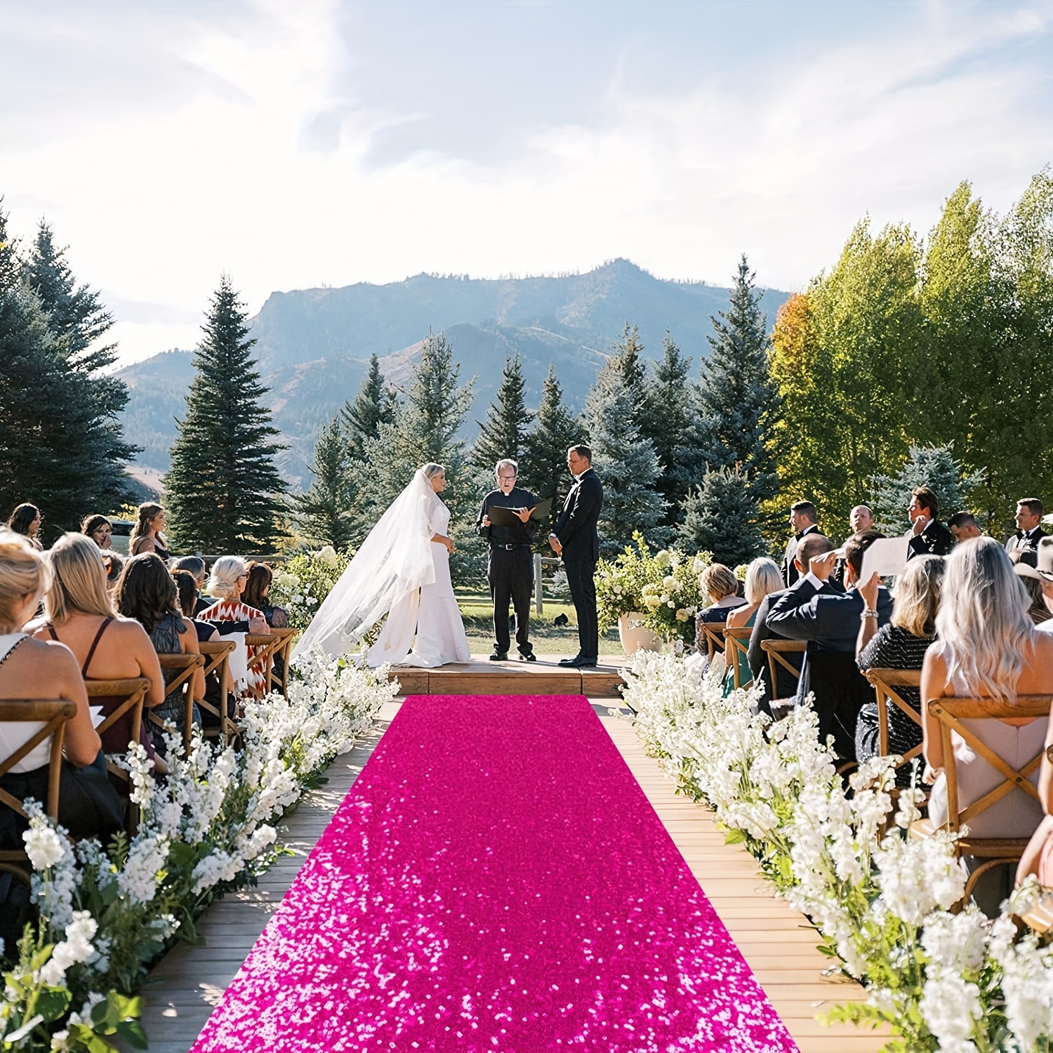 Camino de pasillo para bodas, camino de pasillo de lentejuelas de 4 x 15  pies, para ceremonia de boda, alfombra para pasillo, alfombra para  pasillos