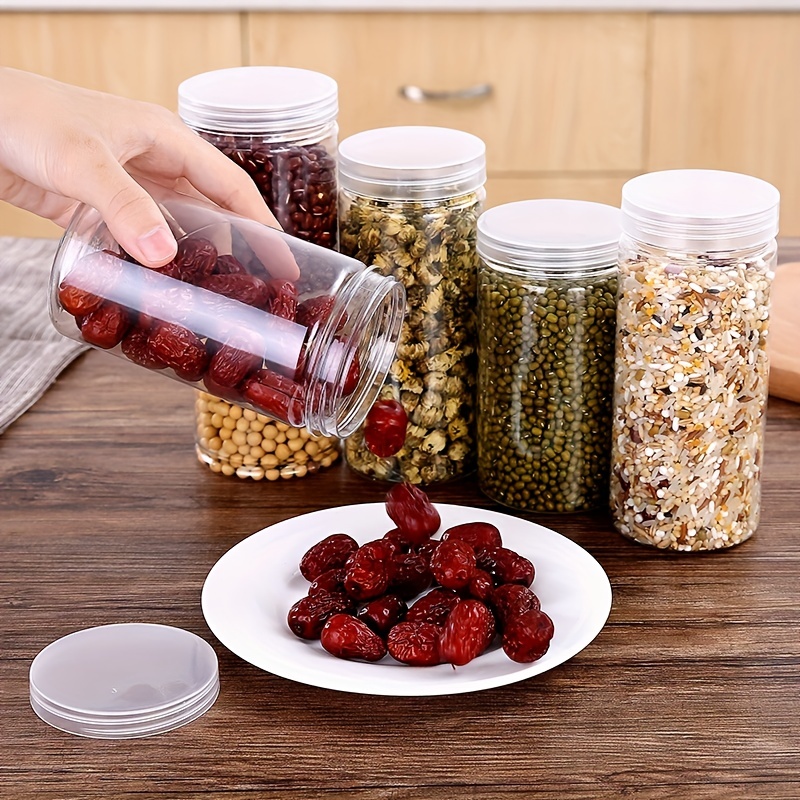 Kitchen Transparent Sealed Jar Plastic Household Grains - Temu