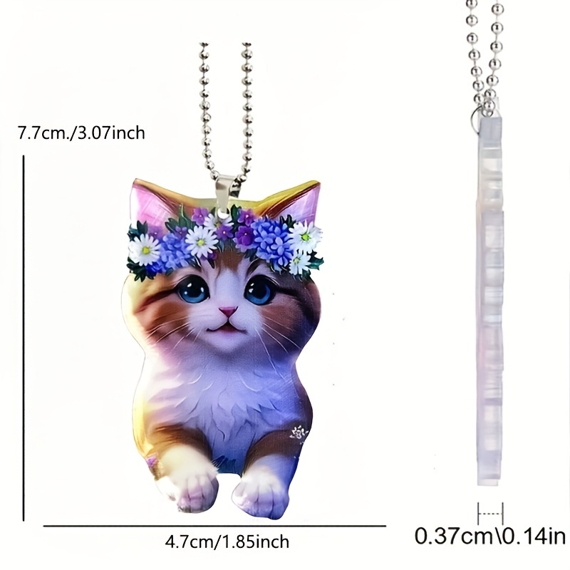 Pendentif Voiture Retroviseur Chat Pendentif Voiture Accessoires Suspendus  Cadeau d'anniversaire Decoration Voiture